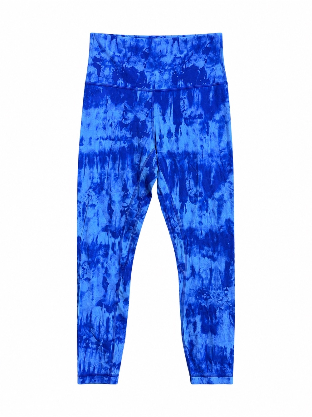 Lululemon Wunder Under High Rise Leggings Blue Tie Dye Size 8 Yoga Pants